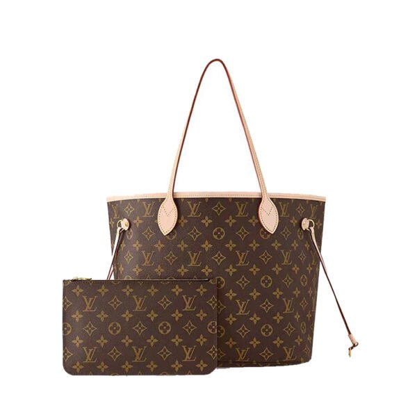 LV-004-01-Neverfull PM-Small-Brown-Cream Color Inside29X21X12cm Louis Vuitton bags Small LV Neverfull PM