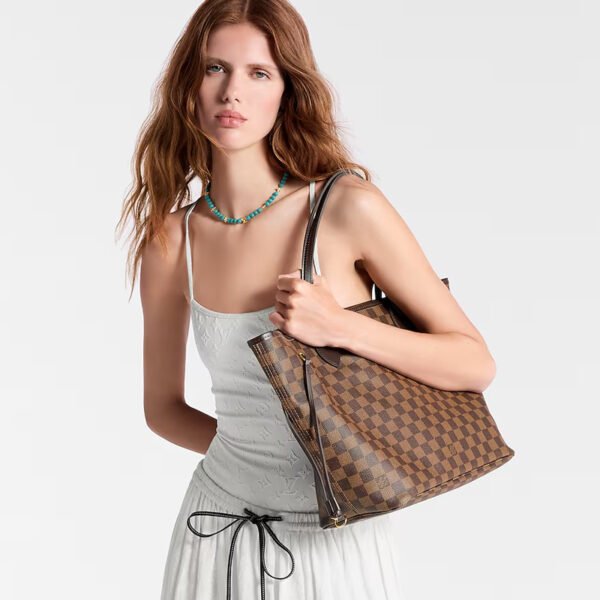 LV-005-02-Neverfull PM-Small-Brown-Chessboard Pattern29X21X12cm Louis Vuitton bags Small LV Neverfull PM