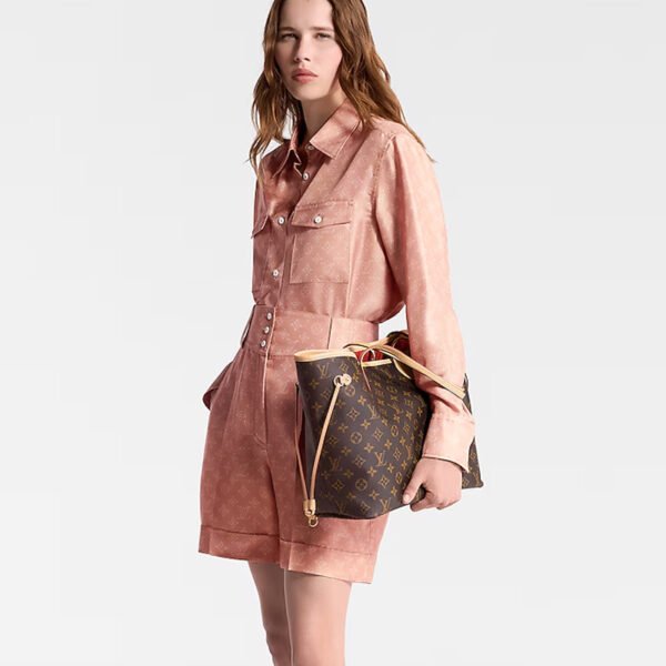 LV-007-02-Neverfull MM-Medium-Brown-Red Inside31X28X14cm Louis Vuitton bags Medium LV Neverfull MM