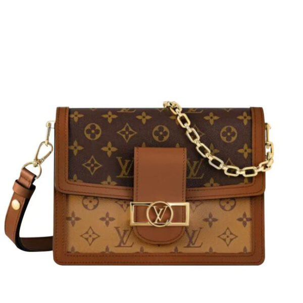 LV-002-01-Dauphine MM-Medium-Brown25X17X10.5cm Louis Vuitton bags Medium LV Dauphine MM