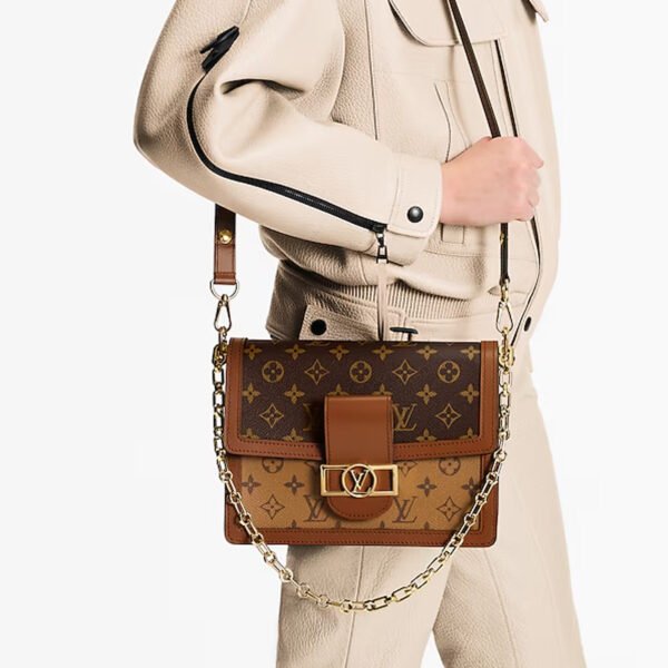 LV-002-02-Dauphine MM-Medium-Brown25X17X10.5cm Louis Vuitton bags Medium LV Dauphine MM